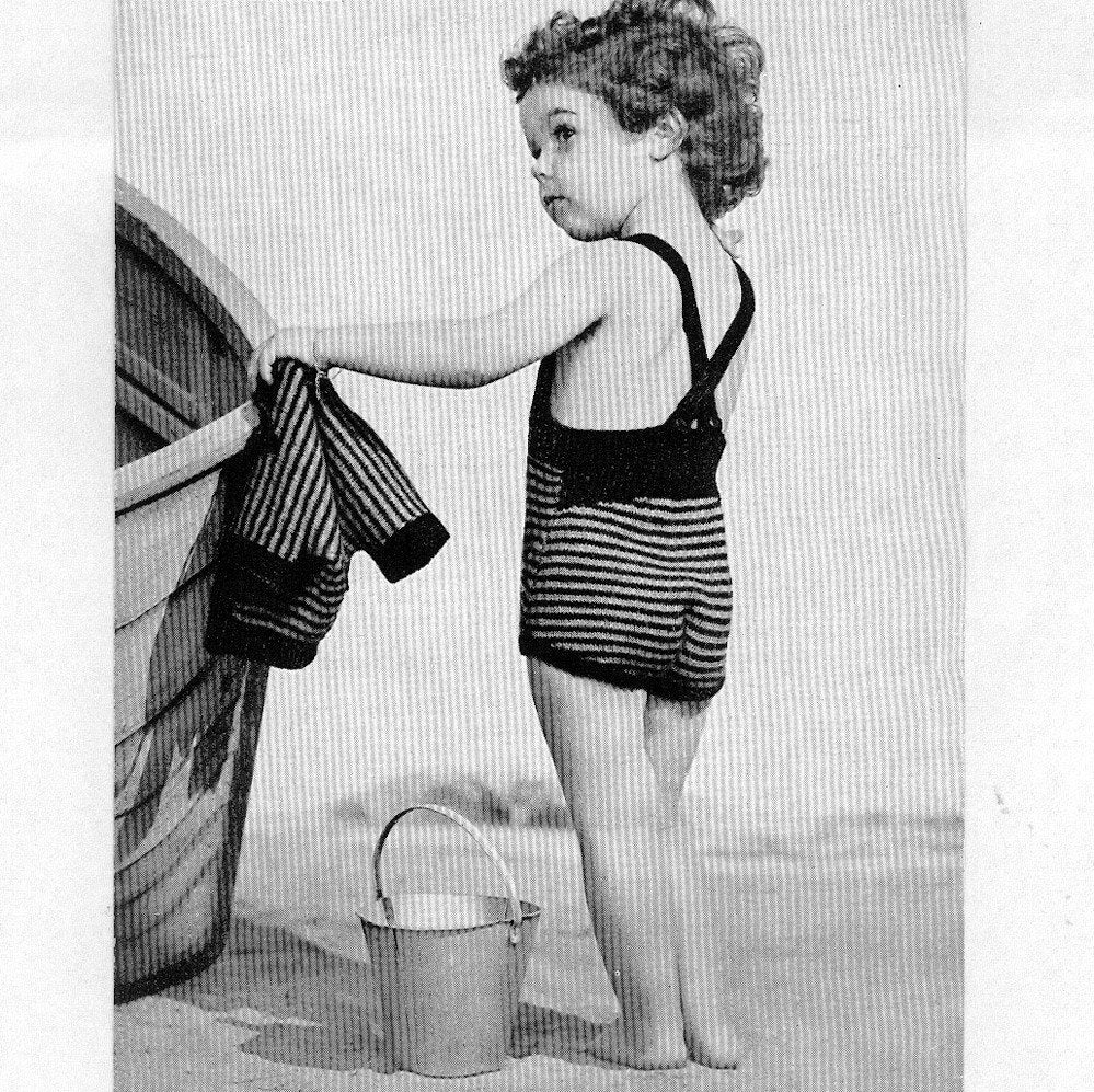 1930s Children's Sun Suit and Cardigan PDF Vintage Knitting Pattern VPH171