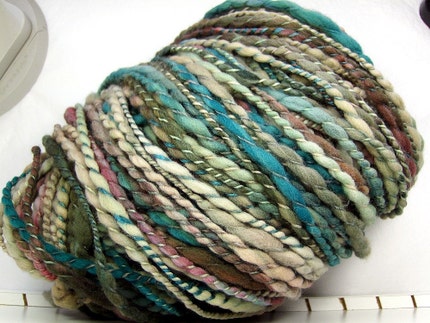 Squish-tastic - Andromeda - HandDyed HandSpun Bulky 2ply Yarn 105 yards 5.1 oz merino wool silk