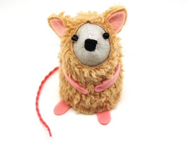Terry the Mouse in a Cat Suit - cute felt mouse ornament by TheHouseOfMouse