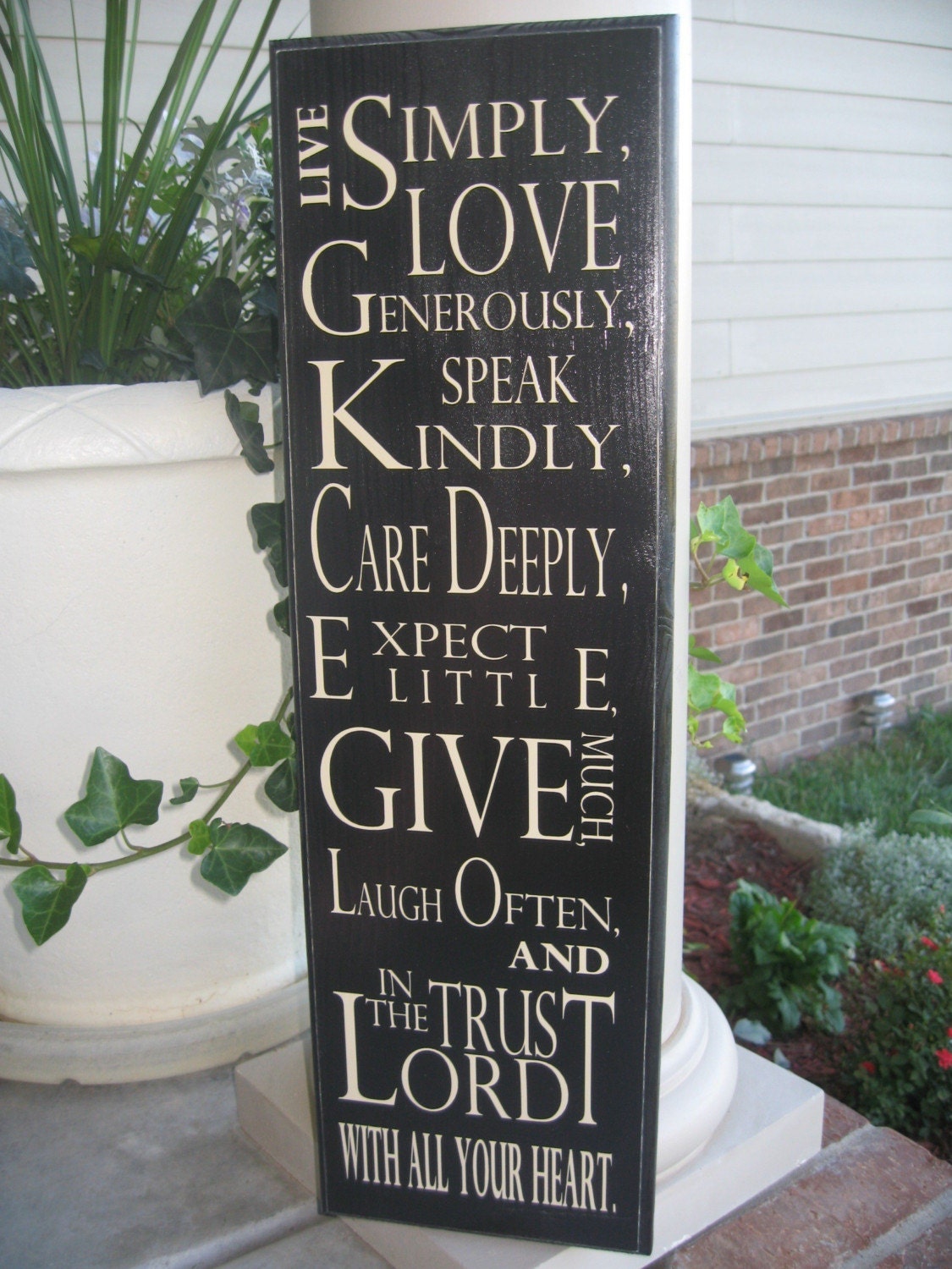 Live Simply - Simply Stated Wood Plaque with Vinyl Lettering