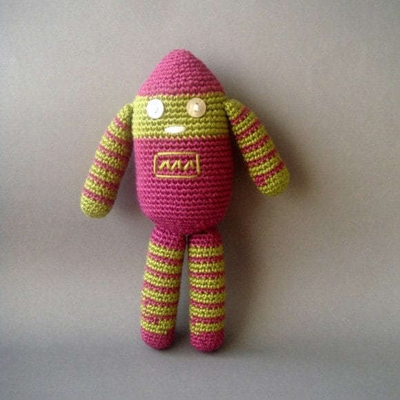 Amigurumi robot Crocheted aod