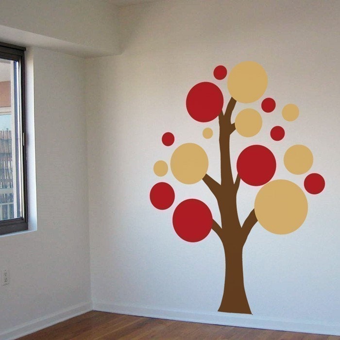 Lots of Circles Tree - Various Colors - Vinyl Wall Decals - Your Choice of Colors - 