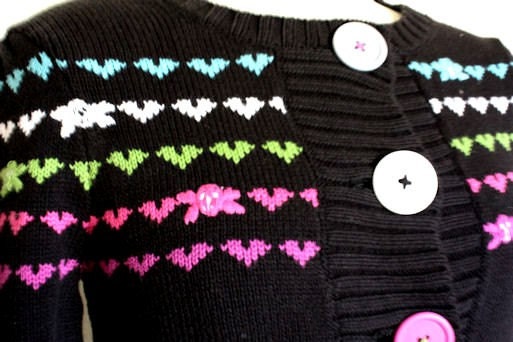 Punky Brewster Skull Crossbones Black 80s Cardigan Sweater M/L