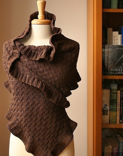 Rococo Shawl - Luxurious and Elegant Knit Cotton and Merino Wrap - Custom Colors