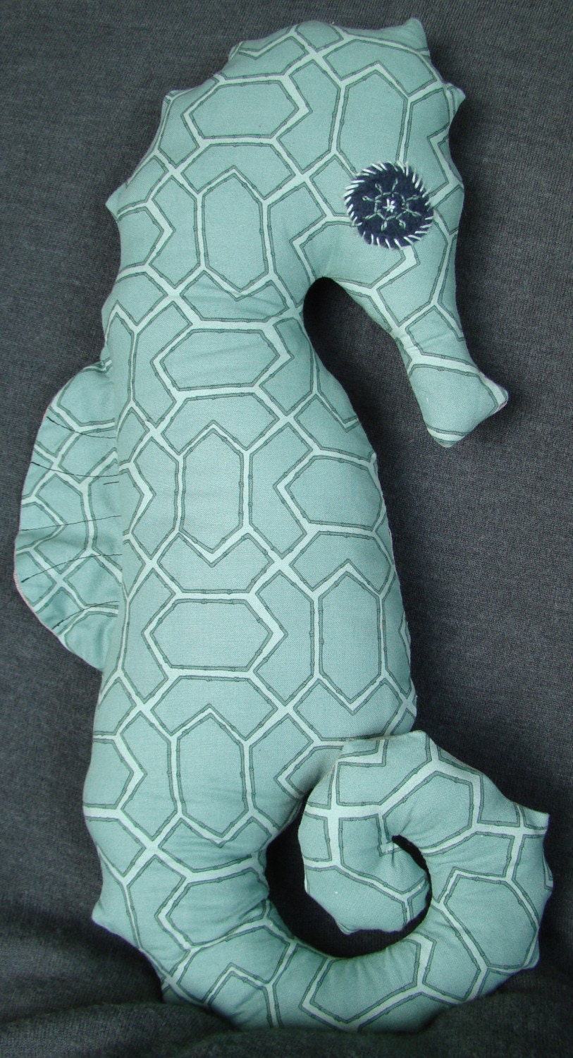 Seahorse Plush,  Aldo (Gray/Green)