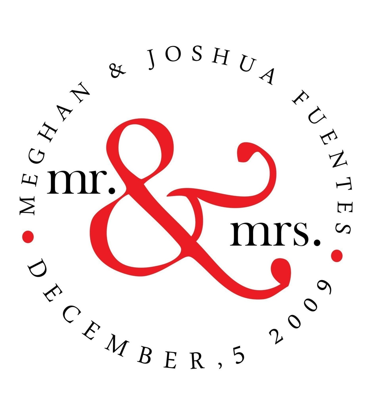 Personalized Circular Mr and Mrs Monogram Digital File