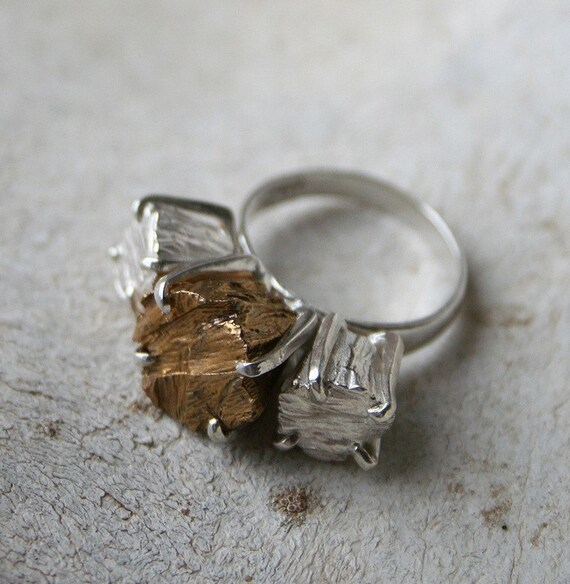 Faithful Ring in Sterling Silver and Gold plate by machajewelry engagement