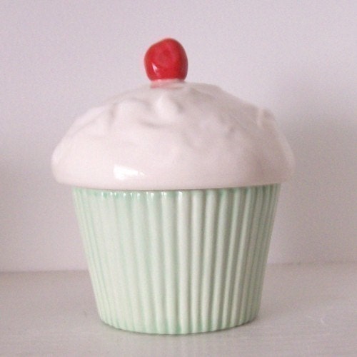 Cupcake Trinket Box Celadon