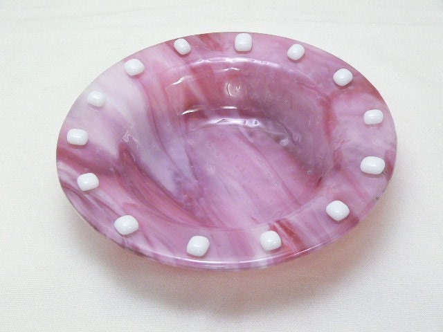 Pink polka dot bowl