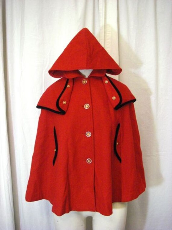 red wool cape. Red Wool Cape, small. From smallsparrowvintage