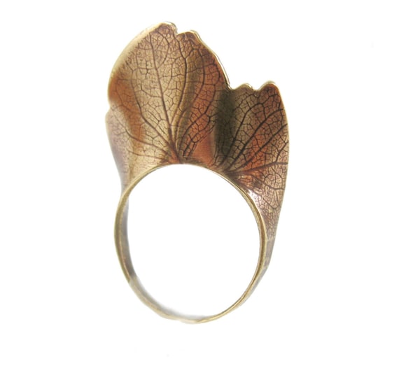 Hydrangea Petal Ring, Brass Peresrved Nature Jewelry