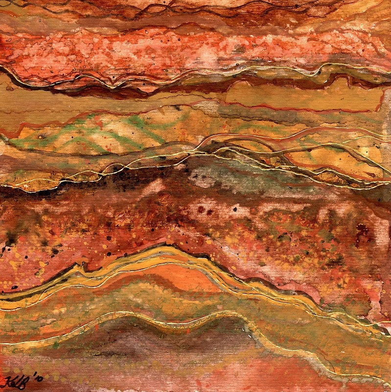 Subterranean - Original abstract watercolor painting