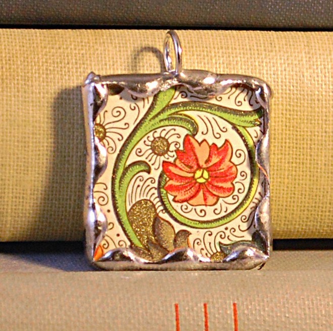 Chiyogami Paper (Double-Sided) -- One Inch Soldered Pendant