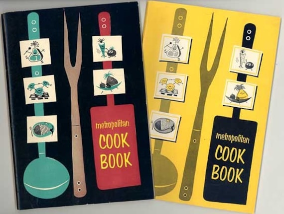 Two Super Clean Fifties Recipes Booklets, Metropolitan Life Ins., Lots of Cute Clip Art