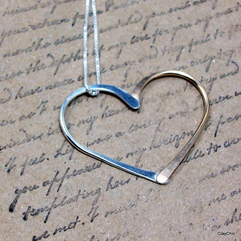 Sterling and Gold Heart Necklace