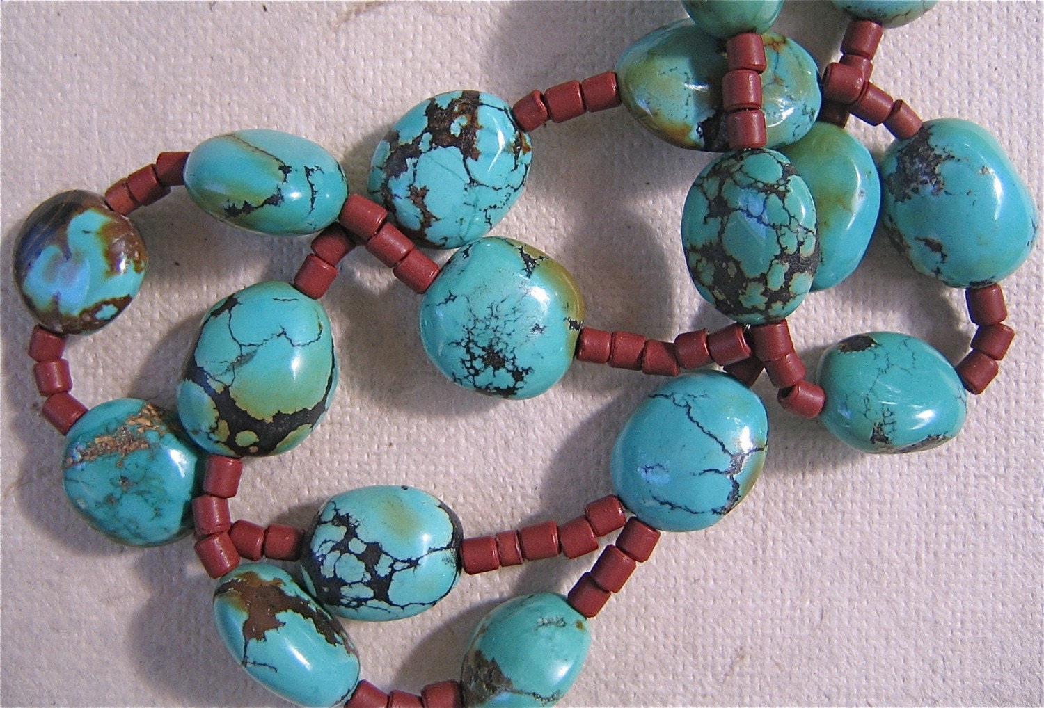 Beautiful Matrix Turquoise Necklace