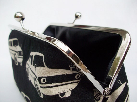 Roadster Car and Faux Leather Clutch Purse