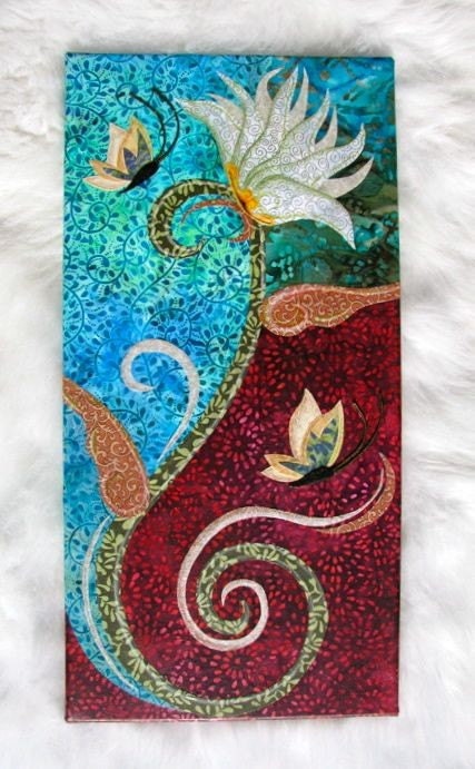 Lily - FABRIC COLLAGE WALL ART - NO FRAME NEEDED