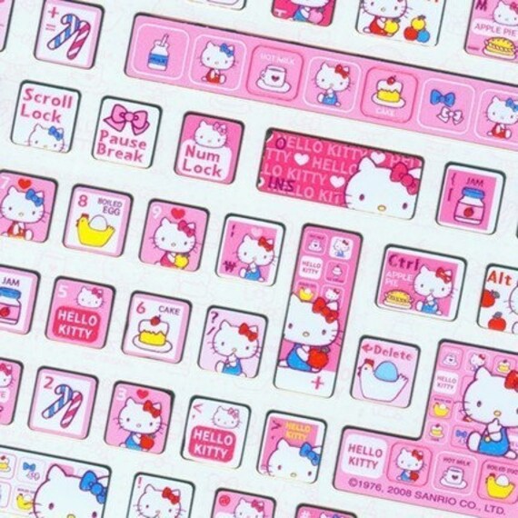 Hello Kitty Keyboard Stickers. Keyboard Stickers - Hello