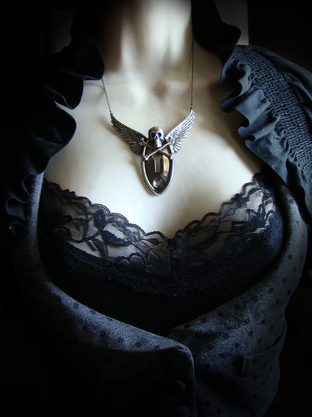 Henchmen - Skull and Keyhole Neo Victorian Steampunk Necklace