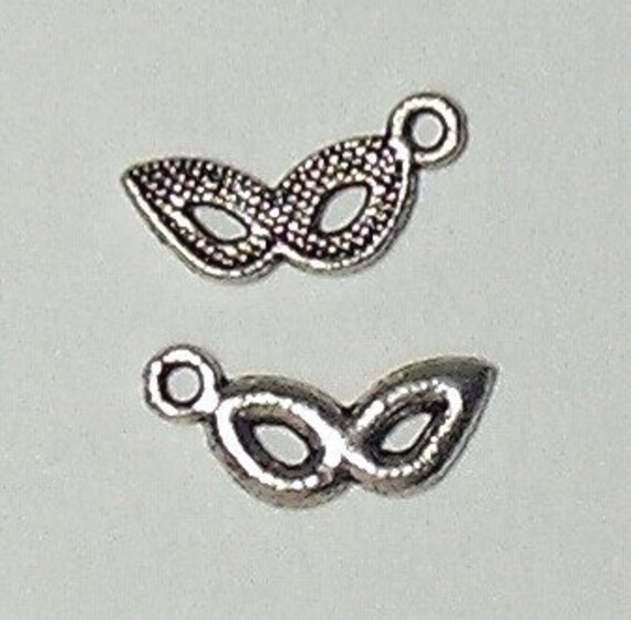 5 Pcs Antique Silver Eyepatch/Mask Charms