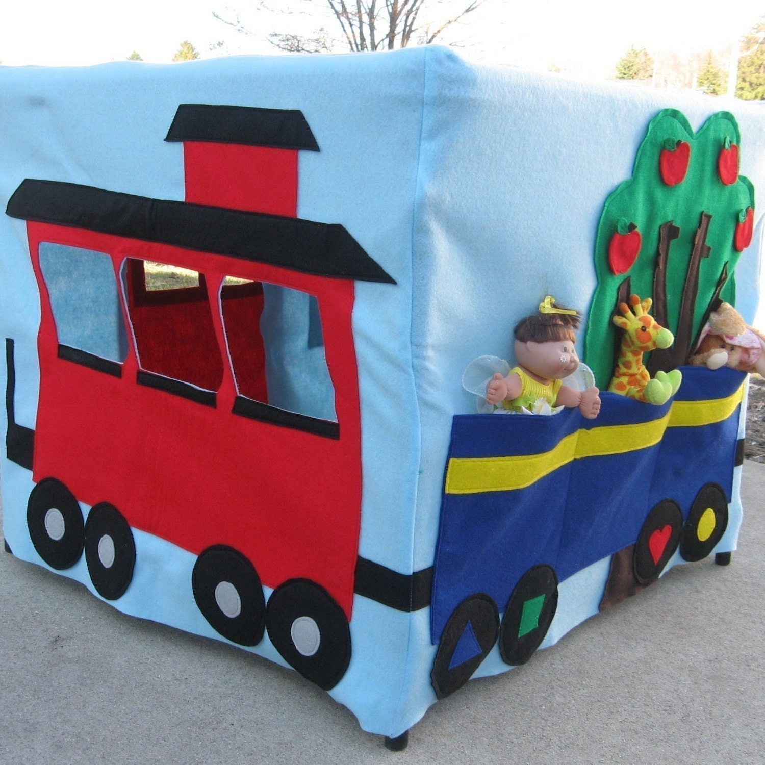 All Aboard Train Station Card Table Playhouse, Custom Order, Personalized