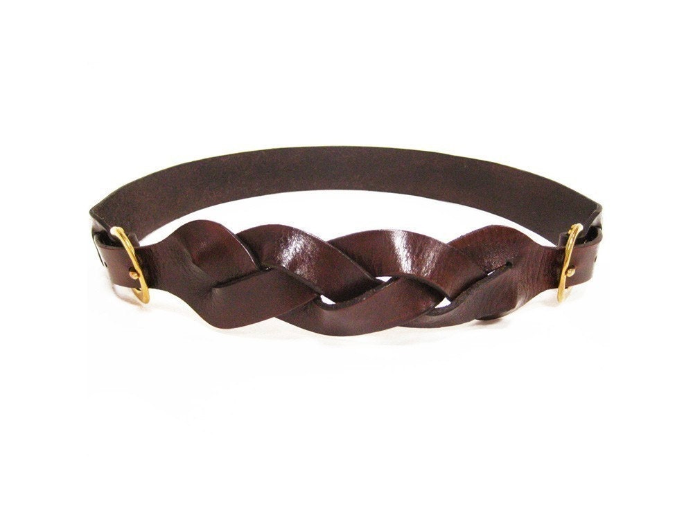The Braided 2-Piece Harness Belt in Bison Brown