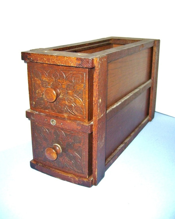 Vintage Wooden Double Drawers
