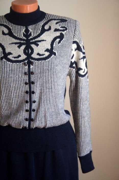 Vintage Nordic Sweater Dress sz S-M