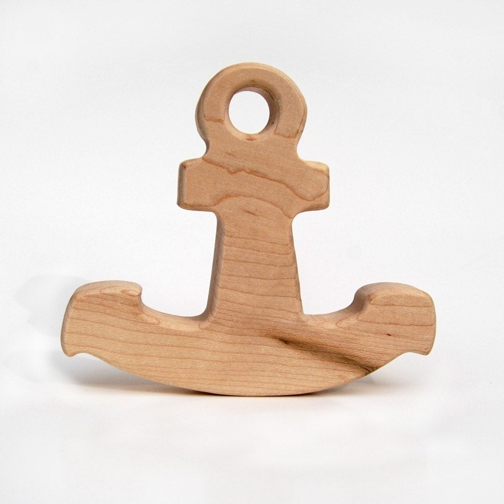 natural Anchor Teething Toy - wooden teether for infants and toddlers