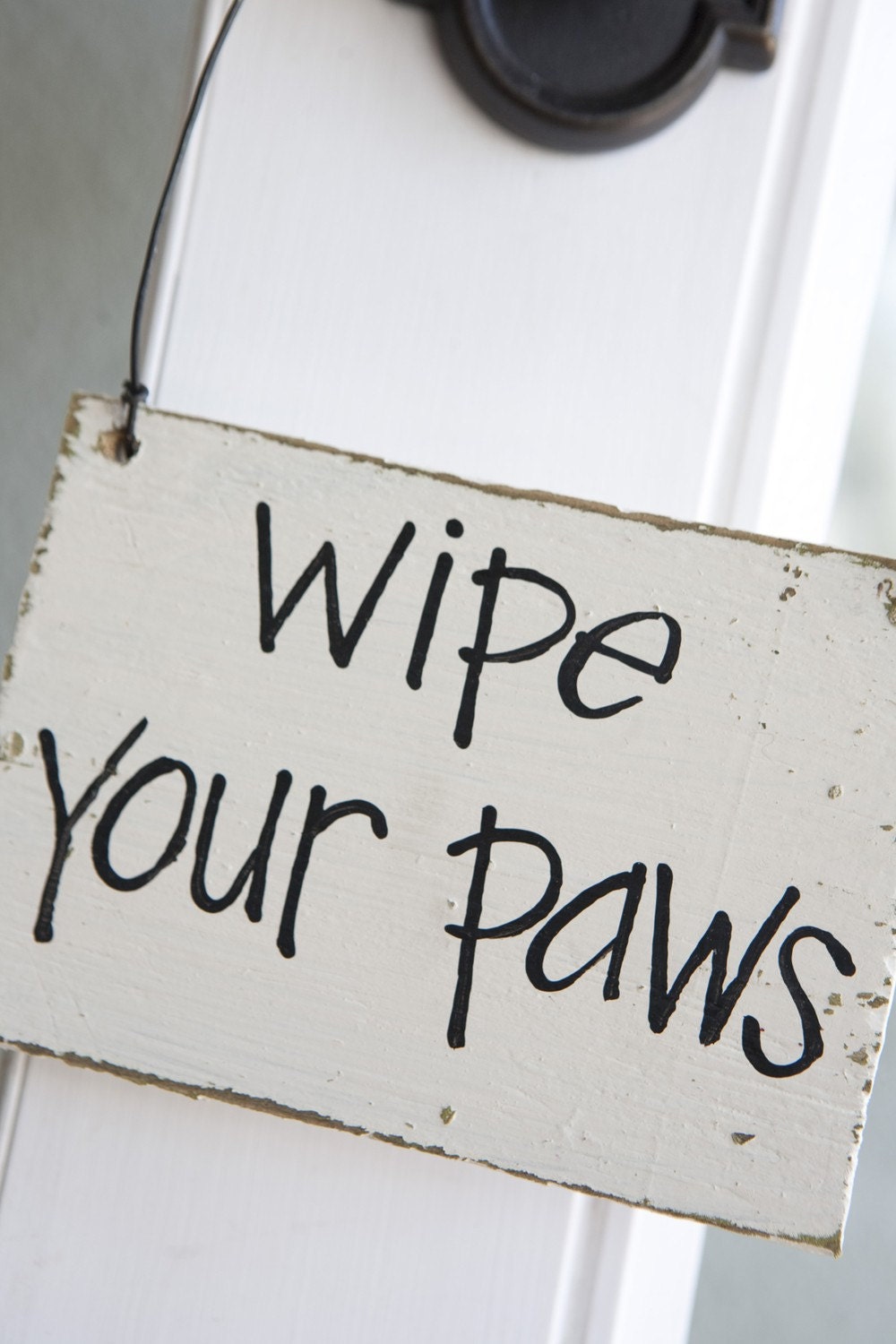 Wipe your Paws Reused Barn Wood Floor Door Sign
