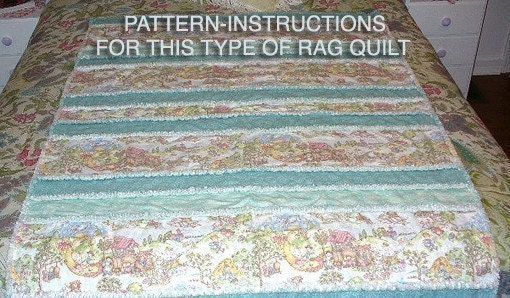 Rag Quilt Patterns For Babies. My Easy Toile Strip Rag Quilt