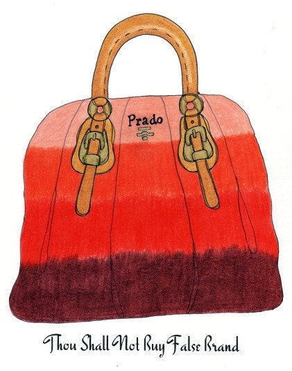Fashion Commandment, Not Buy False Brand, Prado Ombre Handbag Illustration