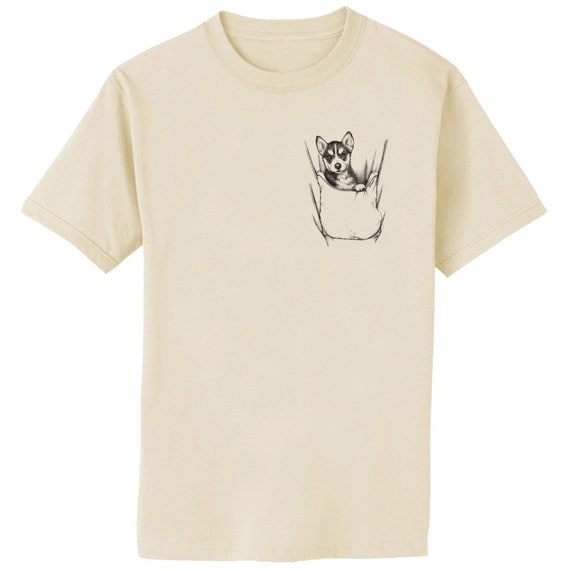 SIBERIAN HUSKY In False Pocket Dog Art Print Youth T-Shirt XS S M L XL