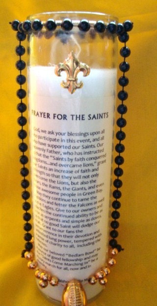 New Orleans Saints Candle with Official Prayer