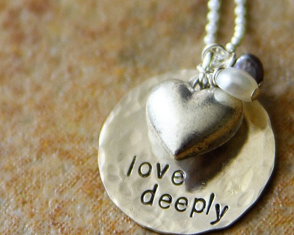 love deeply. a hand stamped sterling necklace.