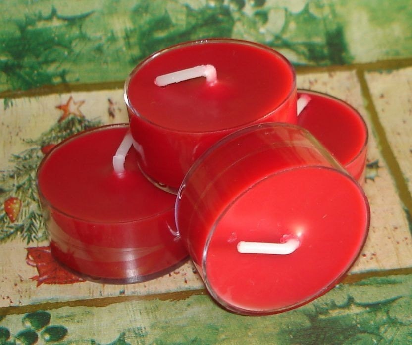 Four Scented Soy Tealight Holiday Candles - CHRISTMAS SPLENDOR