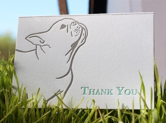 French bulldog thank you card