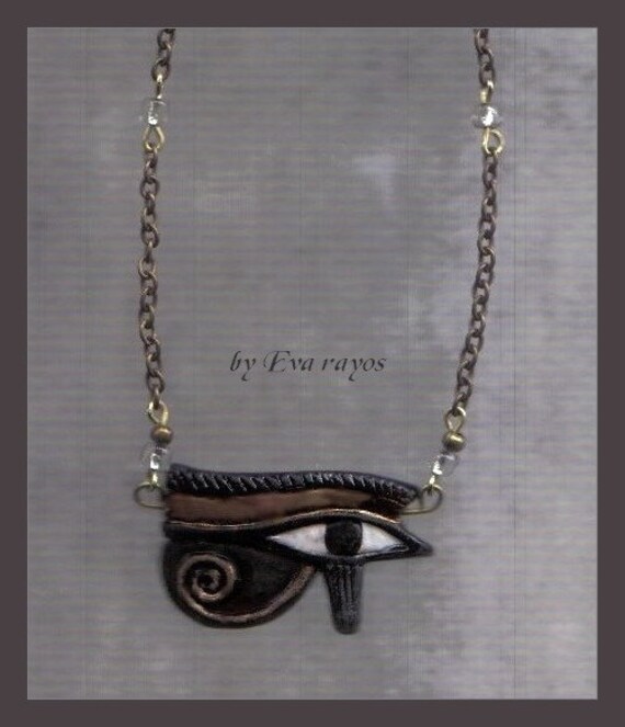 eye of horus necklace. Black Eye of Horus faience