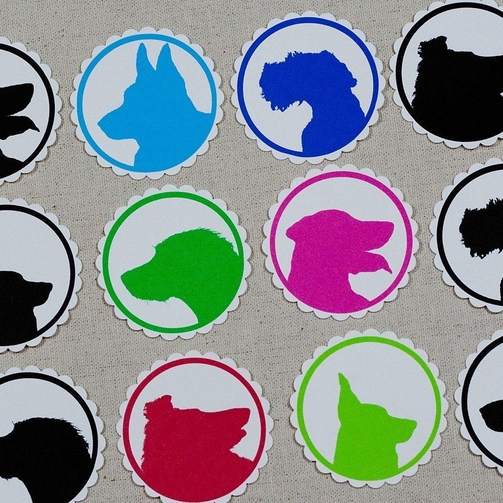 Dog Silhouette Tags
