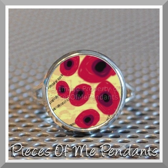 Pieces Of Me Adjustable Ring ...... RED POPPIES or CHOOSE YOUR DESIGN
