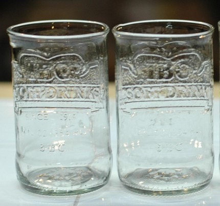 YAVA Glass - Recycled IBC Cream Soda Bottle Glasses (Set of 2). From YAVAglass