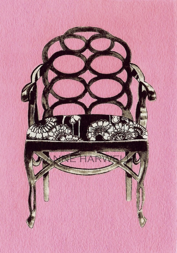 famous black and white artists. PINK AND BLACK ELKINS CHAIR