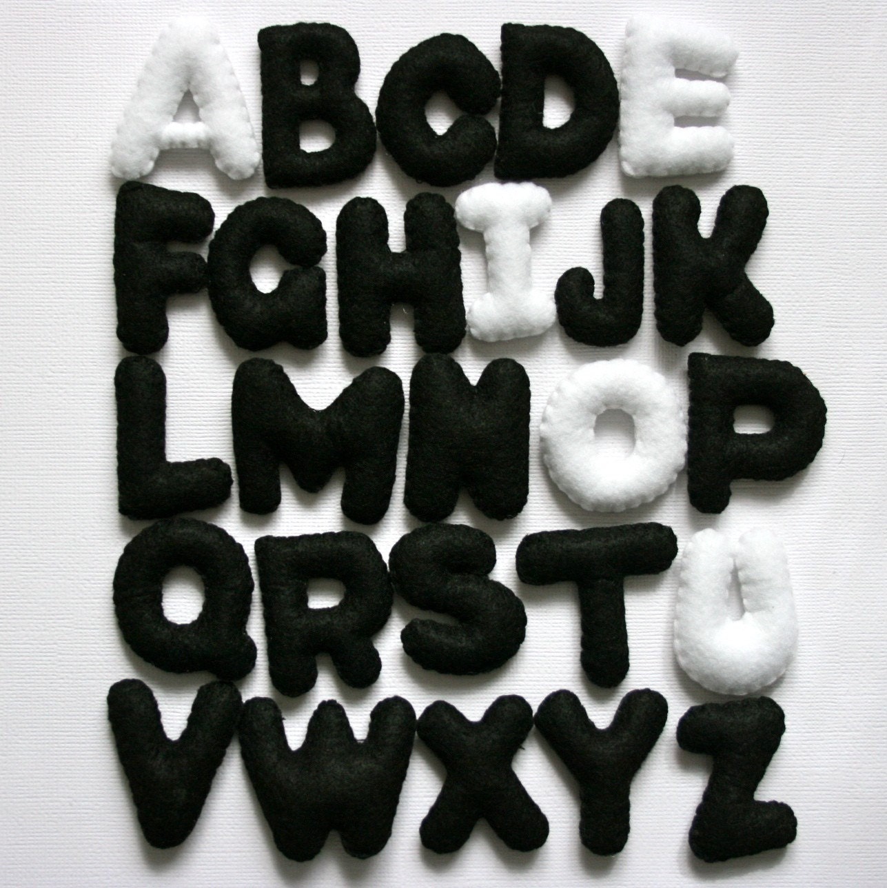Stuffed Felt Alphabet Letter Set - Black Upper Case Set