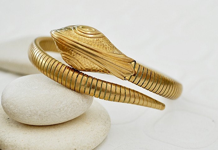 Vintage Egyptian Revival Snake Arm Bracelet