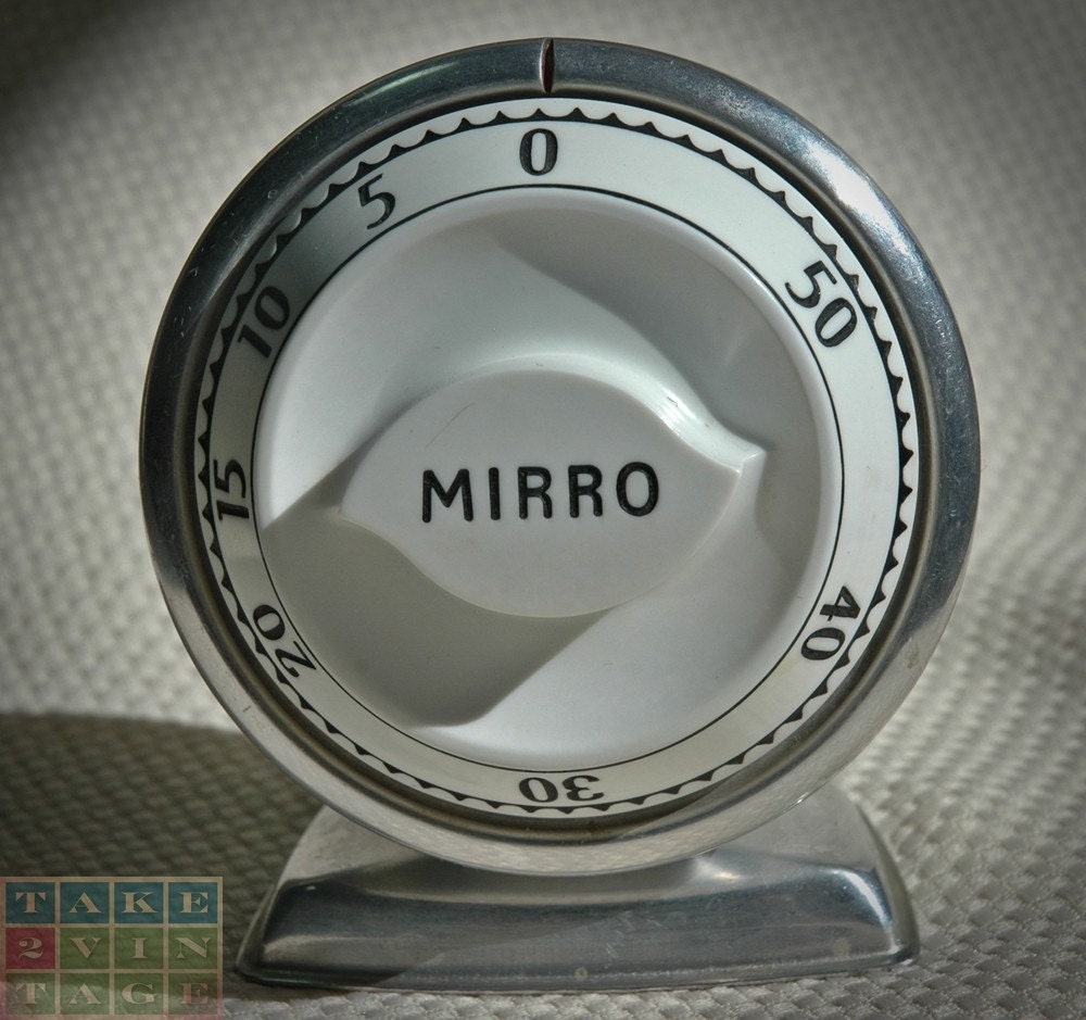 Vintage MIRRO 1950s Aluminum 60 Minute Kitchen Timer