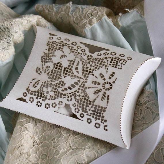 Favor Box unique laser cut lace pillow box