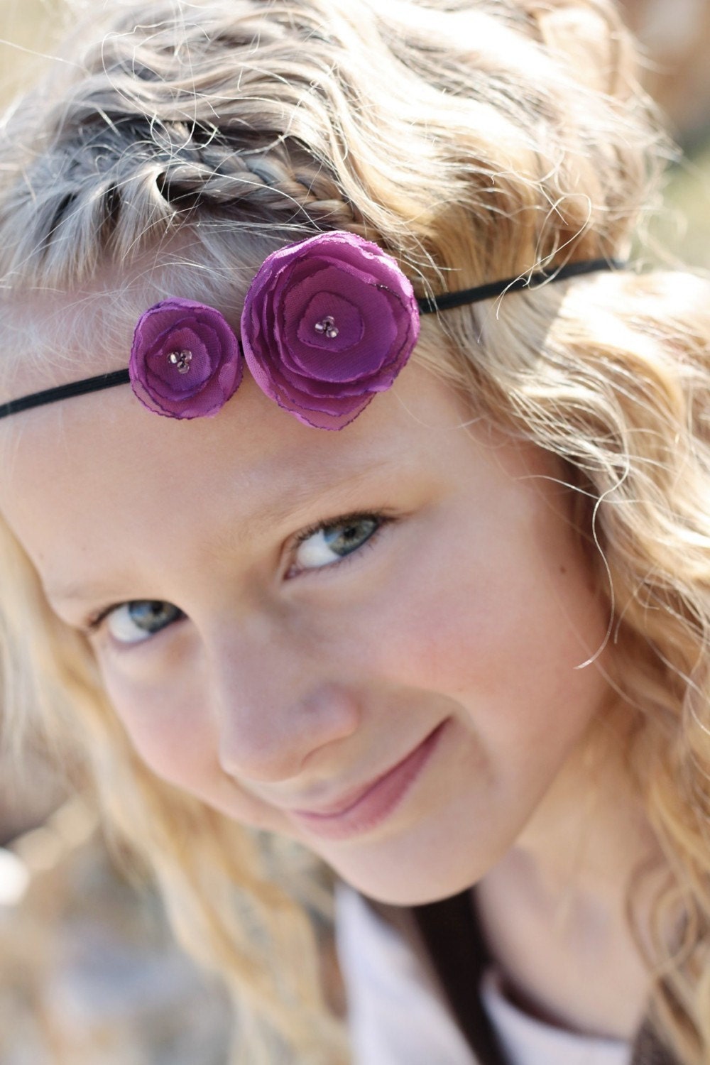 lucy . purple (fabric flower headband)