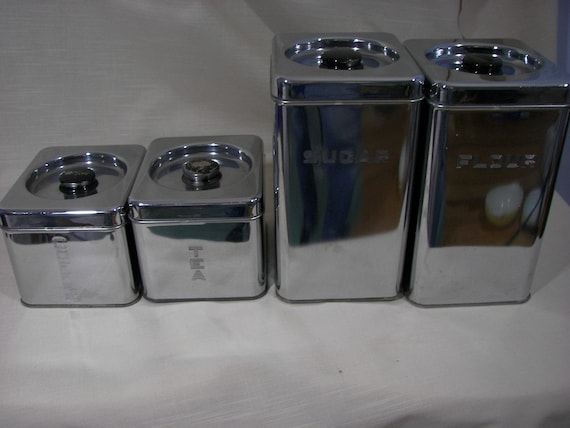 Vintage Stainless Canisters By Lincoln Beauty Ware