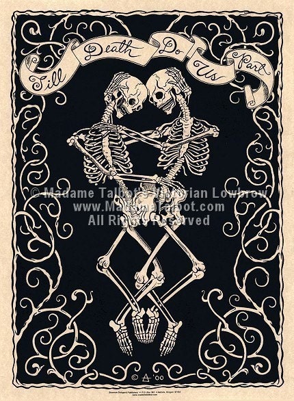 Madame Talbot's Victorian Lowbrow Till Death Do Us Part Valentine Poster